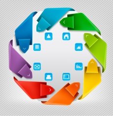 Info graphics banner with icons Modern design template
