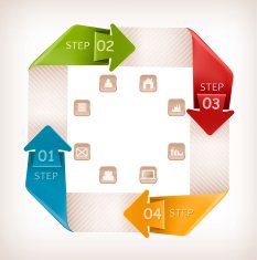 Info graphics banner with icons Retro design template N2