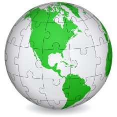 Cartographic puzzle of America