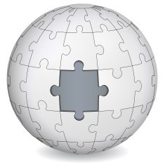 Puzzle land with gray the middle