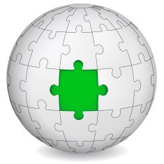 Puzzle land with green the middle