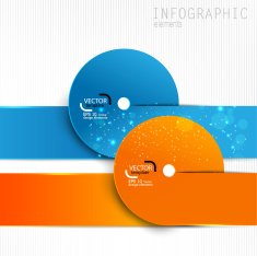 Colorful paper design elements on white background