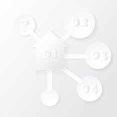 Infographics template with house and choice icons