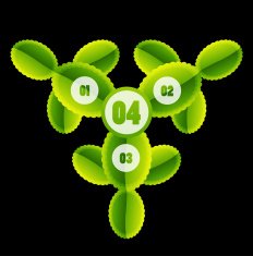 Glossy green leaves infographic design