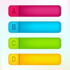 Vector labels with letters A B C D