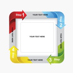 business step paper and numbers design template