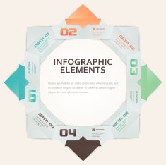 Modern Origami Style Number Options Infographic Illustration N5