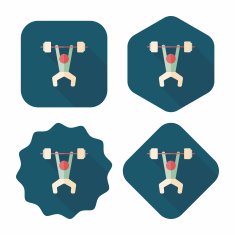 weightlifting flat icon with long shadow eps10 N20