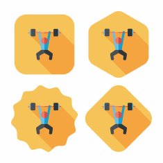 weightlifting flat icon with long shadow eps10 N21