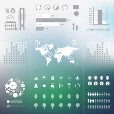 vector eco green infographics se ton unfocused background N2