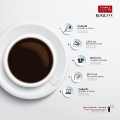coffee cup and business infographic