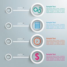 Four White Rings Banners Infographic
