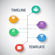Web Infographic Timeline Template Layout With Vector Icons coul N13