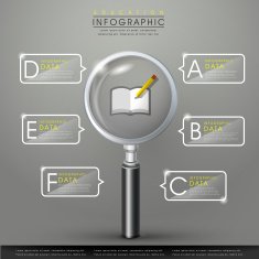 education infographic with magnifying glass element N2