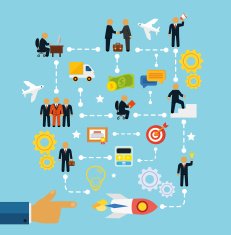Stock business start infographics with humans N2