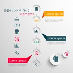 vector set of abstract 3d paper infographic elements for print N18