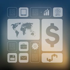 business infographic with unfocused background N186