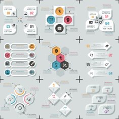 Set Of 9 Flat Minimal Infographics N15