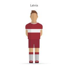 Latvia football player Soccer uniform N2