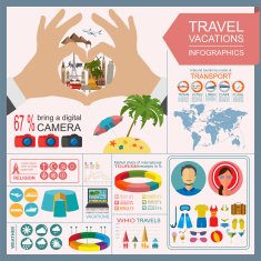Travel Vacations Beach resort infographics N25