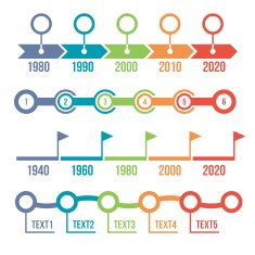 Colorful Timeline Infographic Set