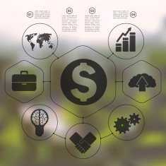 business infographic with unfocused background N197