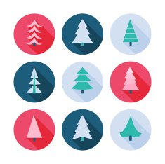 Set of Christmas trees icons