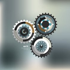 Info graphic circle diagram on blurred background