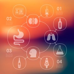 medicine infographic with unfocused background N62