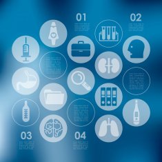 medical infographic with unfocused background N63