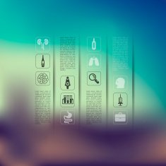 medical infographic with unfocused background N64