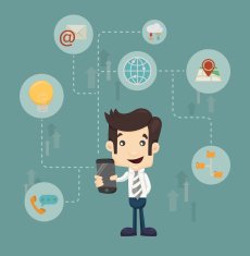 Businessman communication technology