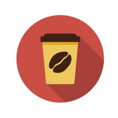 Flat Design Concept Coffee Vector Illustration With Long Shadow