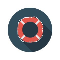 Flat Design Concept Lifebuoy Vector Illustration With Long Shado