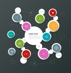 Minimal infographic circles design template N4