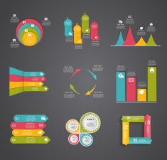 Collection of Infographic Templates for Business Vector Illustra N111
