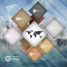 infographic cube box for business concepts modern triangle design vector N2