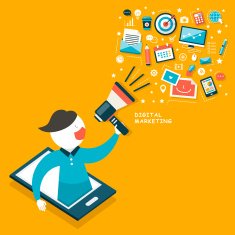 Flat design digital marketing concept N4