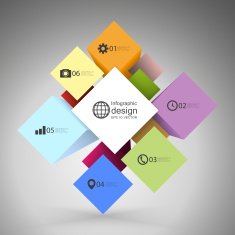 infographic cube box for business concepts modern template vector N12