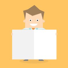 business man hold empty board