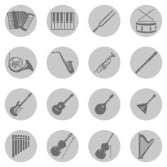 Vector Set of Musical Instruments Icons