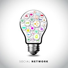 Creative Social Network Lightbulb Element Vector Design