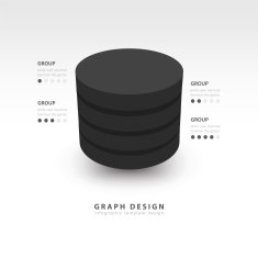 Modern Infographics template cylinder vector black style