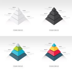 pyramid infographic template 4 color