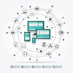 Flat Design Background Network Connection N2