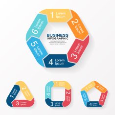 Vector circle arrows infographic 3 4 5 6 options