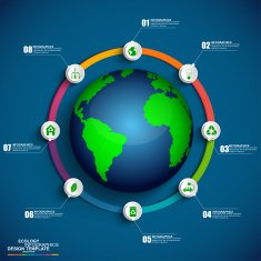 Ecology concept infographic vector design template N2