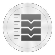 Flowchart icon on a round button N189