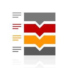 Flowchart icon on a white background N128