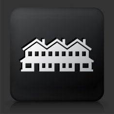 Black Square Button with Condos Icon N8